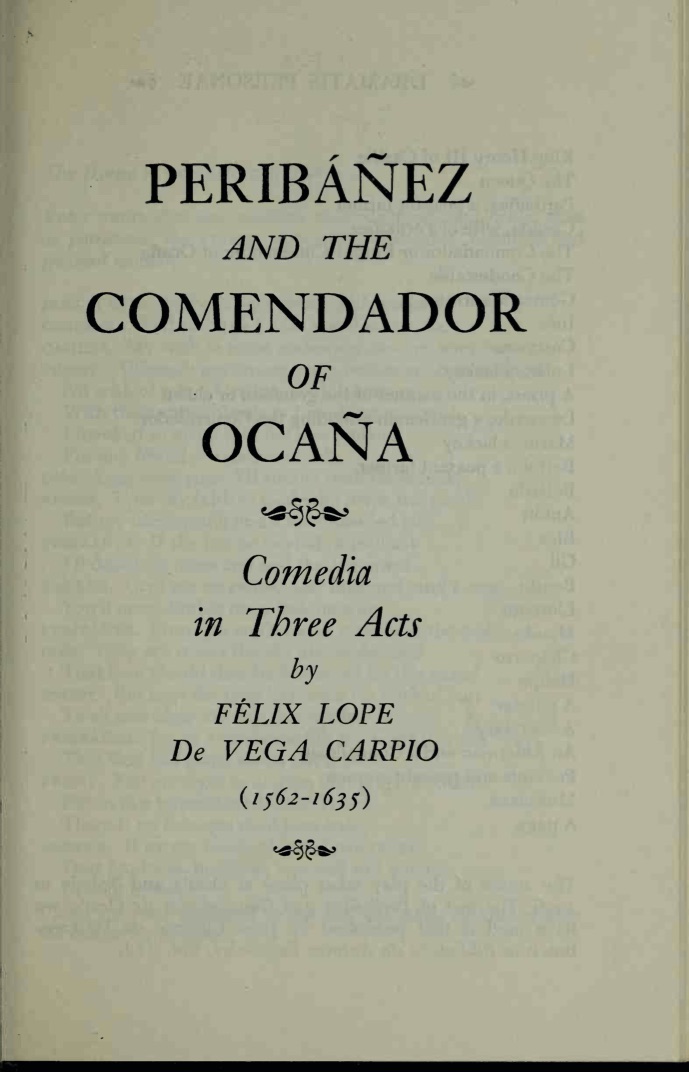 Book Cover: Peribanez (Peribáñez y el comendador de Ocaña)